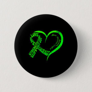 Bone Marrow Transplant Awareness Ribbon Words Gree 6 Cm Round Badge