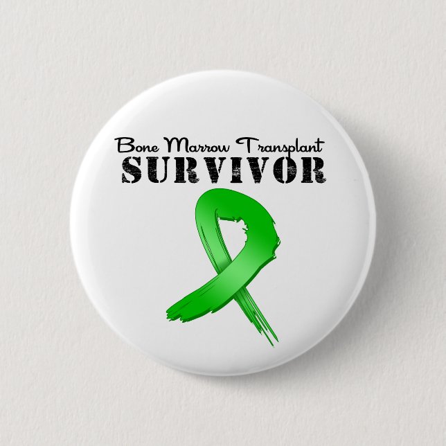 Bone Marrow Transplant Survivor Ribbon 6 Cm Round Badge (Front)