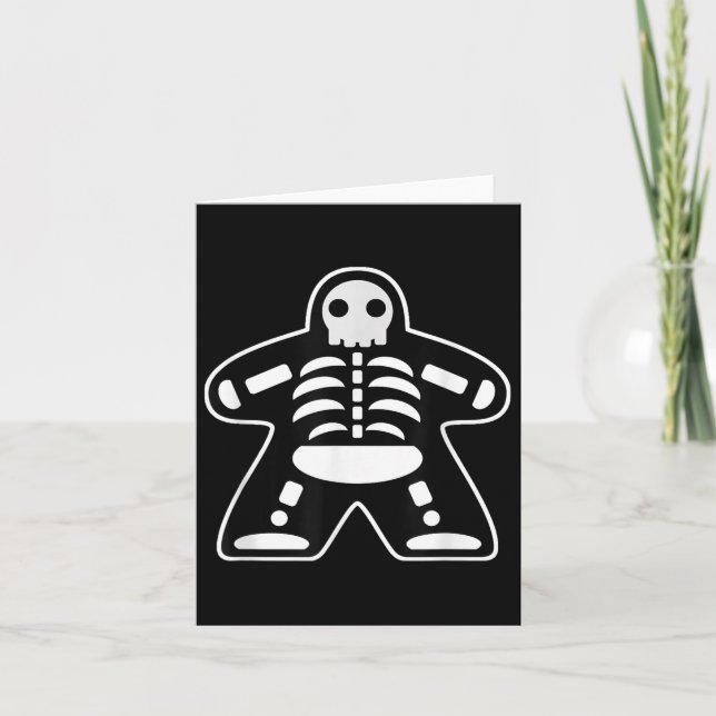 Bone Meeple Skeleton Halloween Board Gamer Gift  Card (Front)