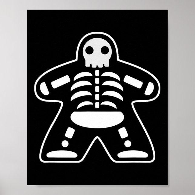 Bone Meeple Skeleton Halloween Board Gamer Gift  Poster (Front)