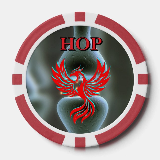 Bone Nerve Phoenix Fantasy Biology Customisable Poker Chips (Front)