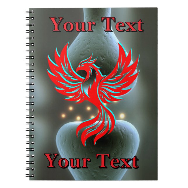 Bone Nerve Phoenix Fantasy Science Customisable Notebook (Front)