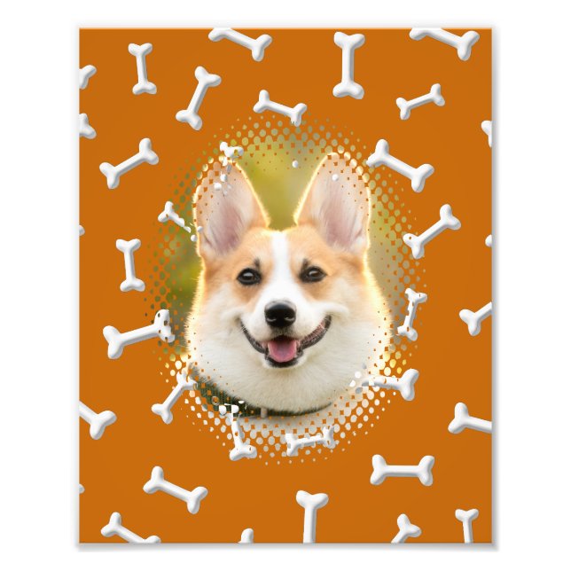Bone Pattern Dog Frame Art Photo Print (Front)