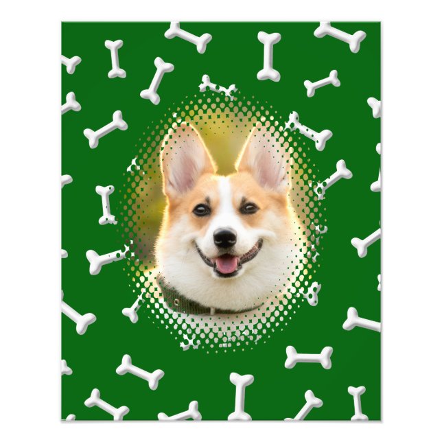 Bone Pattern Dog Frame Print (Front)