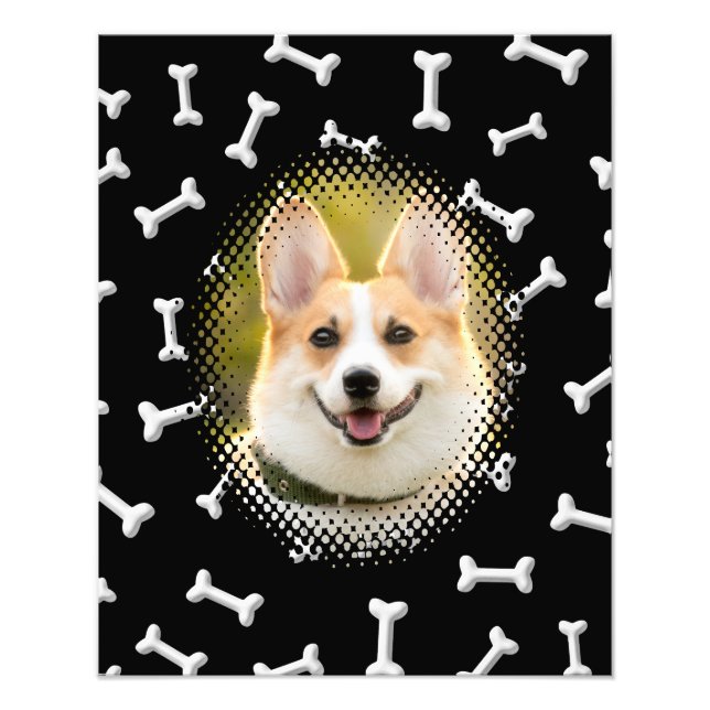 Bone Pattern Dog Frame Print (Front)
