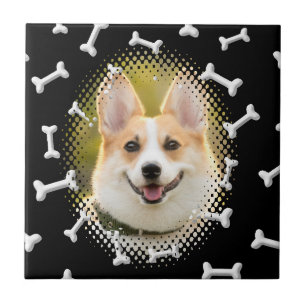 Bone Pattern Dog Frame Print Tile