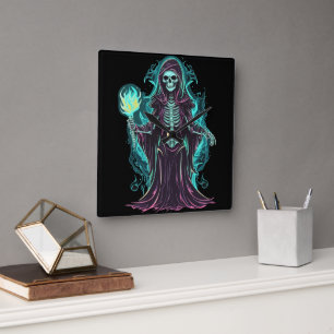 Bone Reaper Square Wall Clock