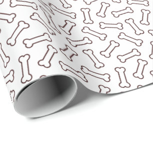Bone Silhouettes – Minimal Dog Design Wrapping Paper