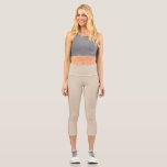 Bone Solid Plain Colour Capri Leggings<br><div class="desc">Frequent used elegant,  beautiful,  solid & plain colour.
Work well with most colours when used as a base colour or mixed with others. 
Hex No: DECFB8</div>