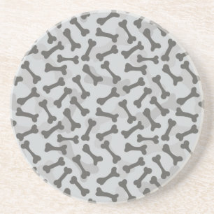Bone Texture Pattern Greyscale Coaster