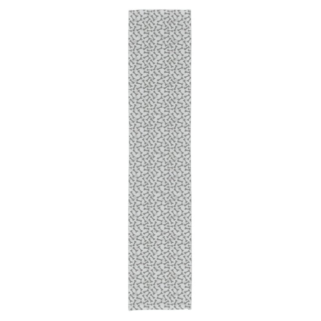 Bone Texture Pattern Greyscale Short Table Runner (Front)