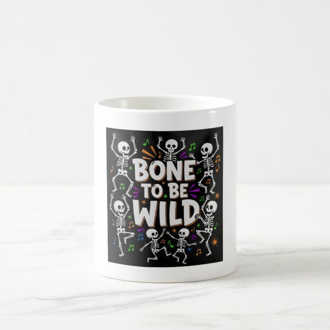 Bone to Be Wild Dancing Skeletons Coffee Mug (Center)