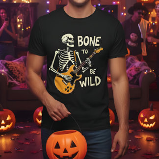 Bone To Be Wild Skeleton Playing Guitar Design T-Shirt