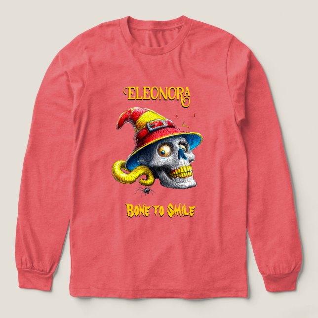 Bone to Smile Funny Wizard Skull Red Yellow Tri-Blend Shirt (Design Front)