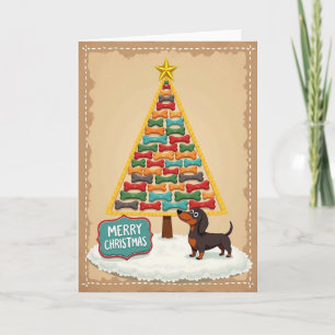 Bone Tree Pup Christmas Card