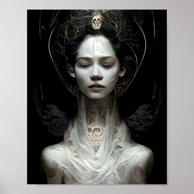 Bone Wraith Fantasy Sci-Fi Art Poster (Front)