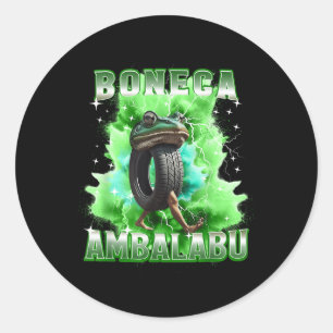 Boneca Ambalabu Italian Brainrot Meme Frog With Fe Classic Round Sticker