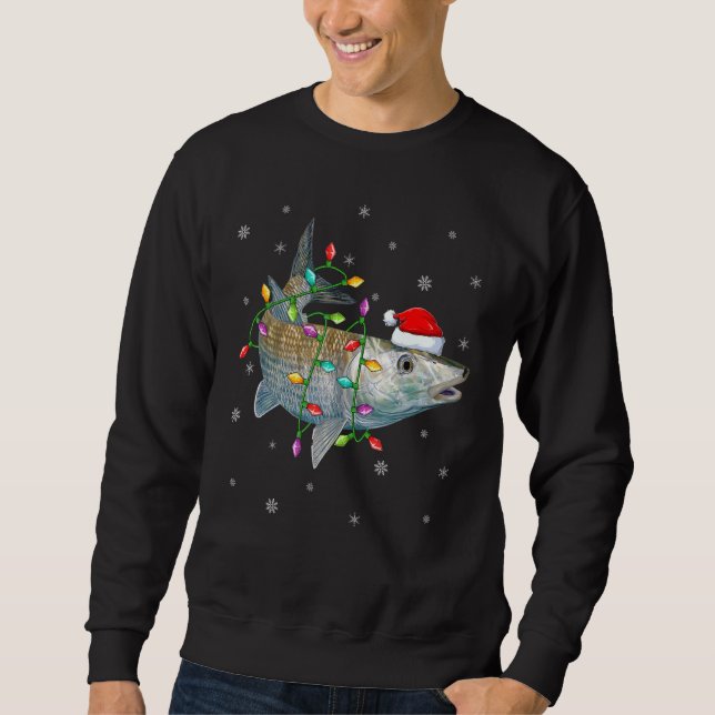 Bonefish Xmas Lighting Reindeer Hat Bonefish Chris Sweatshirt (Front)