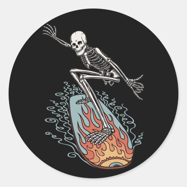 Bonehead Board Dude Classic Round Sticker (Front)