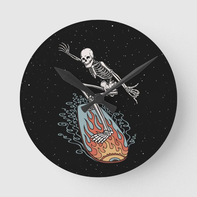 Bonehead Board Dude Round Clock (Front)