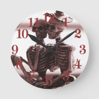 Bones In Love Round Clock