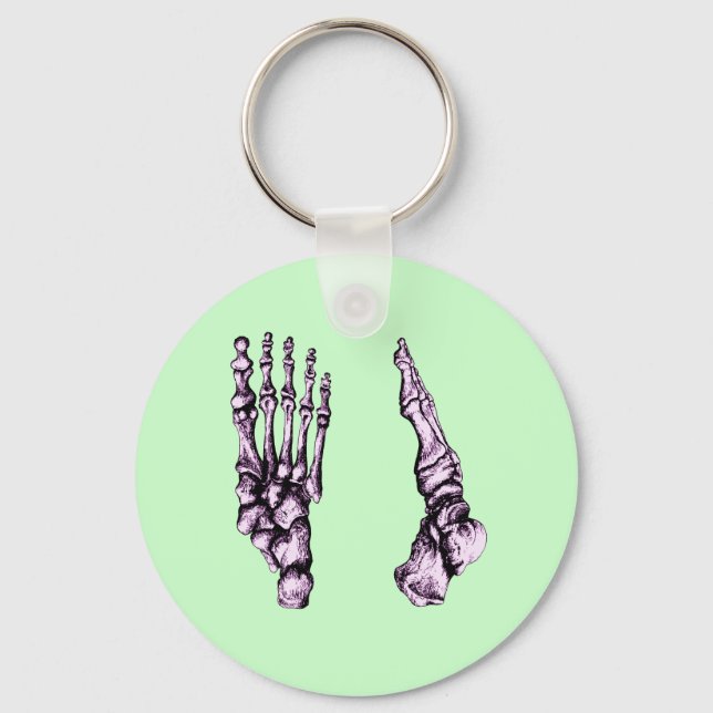 Bones of the feet - purple key ring (Front)