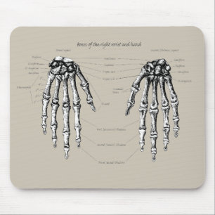 Bones of the human hand mouse pad