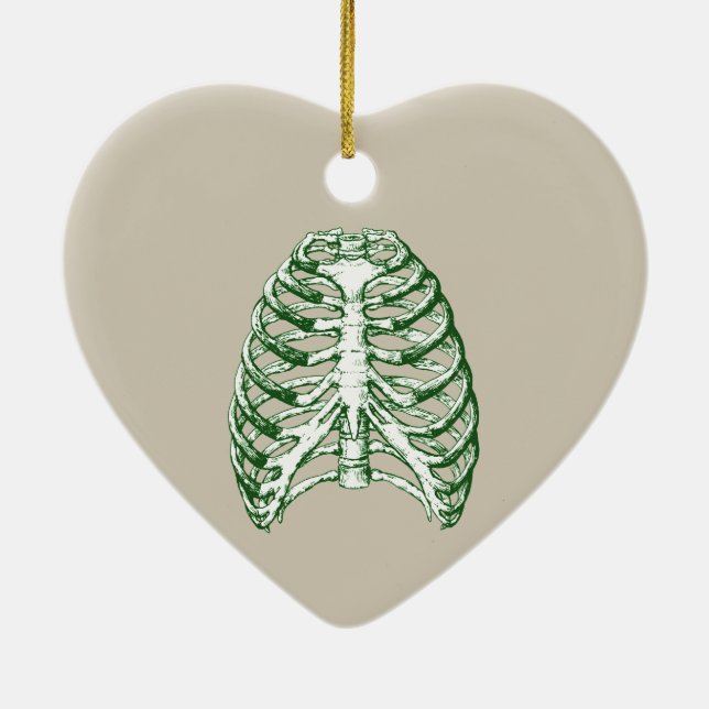 Bones of the Human Thorax Ceramic Tree Decoration (Back)