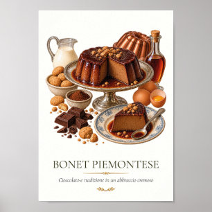Bonet Piemontese – Vintage Italian Dessert Poster