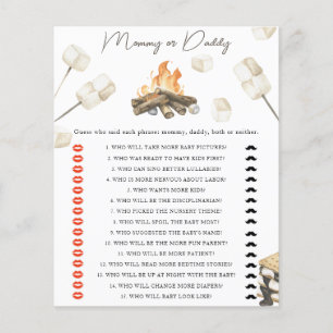 Bonfire baby shower - mummy or daddy game