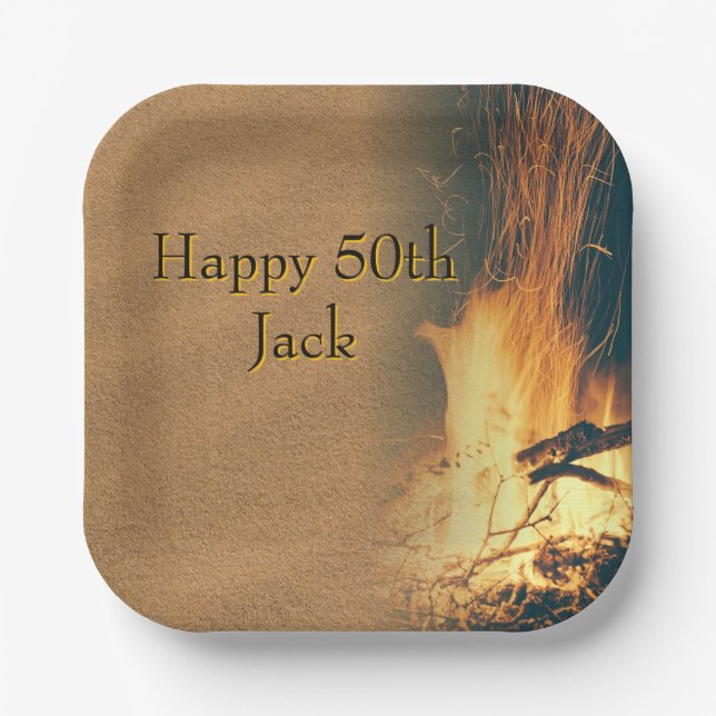Bonfire Birthday Party Paper Plates (Front)
