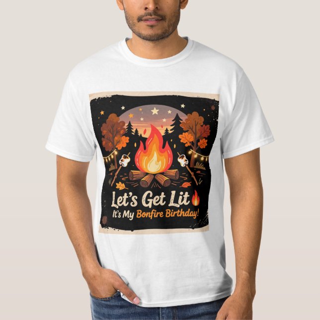 Bonfire Birthday Party T-Shirt 🔥 (Front)