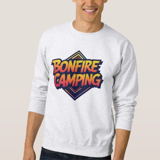 🔥 Bonfire Camping Adventure - Retro 80s Outdoor Sweatshirt (Front)