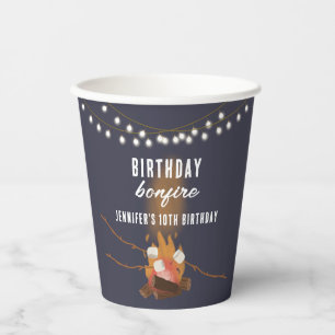 Bonfire & Camping Outdoor Campfire Birthday Party Paper Cups