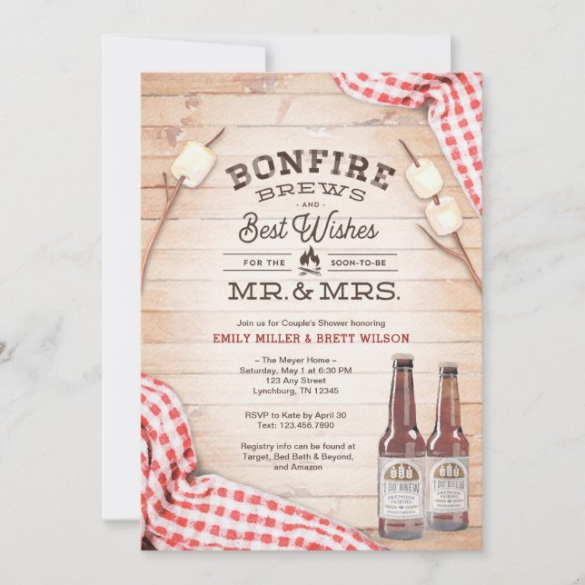 Bonfire Couple's Shower Invitation (Front)
