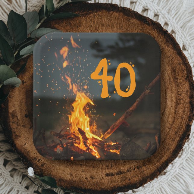 Bonfire Dads Birthday Party  Paper Plate (Creator Uploaded)