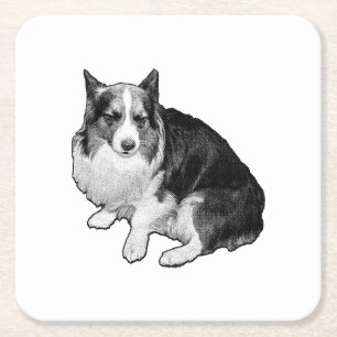 Bonfire Dot Rim Square Paper Coaster