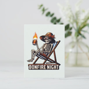 Bonfire Night - Beach Camping Holiday Postcard