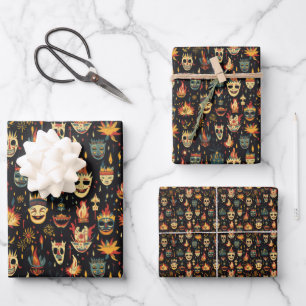 Bonfire Night United Kingdom Pattern 4 Wrapping Paper Sheet