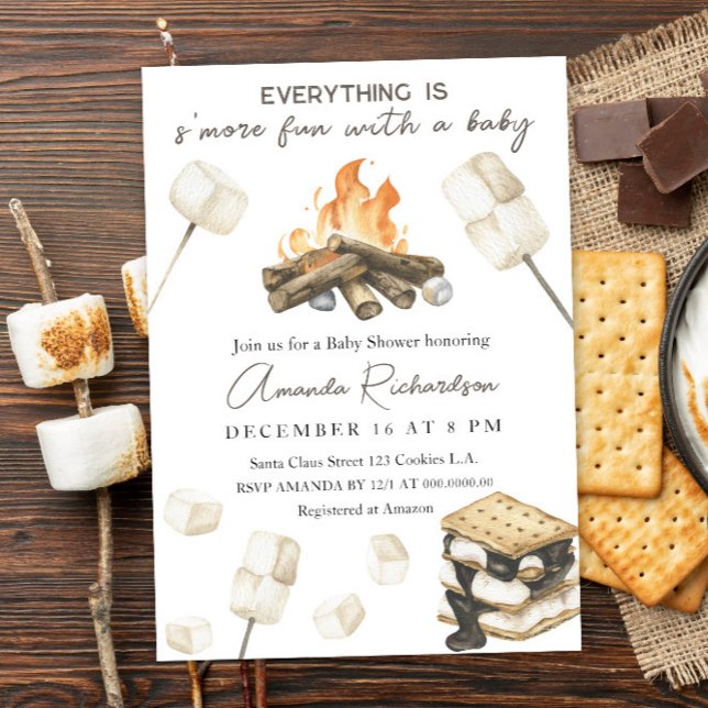 Bonfire S'more Fun Baby Shower Invitation (Creator Uploaded)