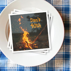 Bonfire Sparks His Birthday Party  Napkin