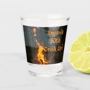 Bonfire Sparks Personalised Birthday Party  Shot Glass