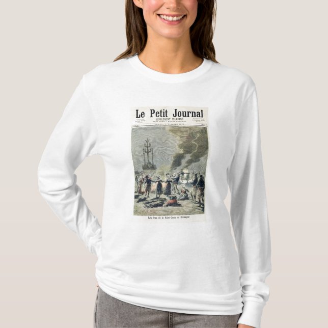 Bonfires lit to celebrate the summer solstice in T-Shirt (Front)
