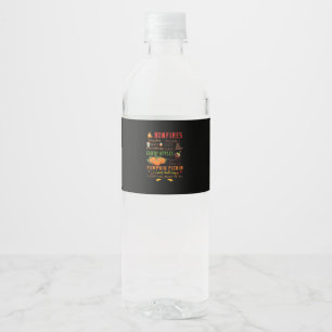 Bonfires Pumpkin Spice Everything Fall Gift Water Bottle Label