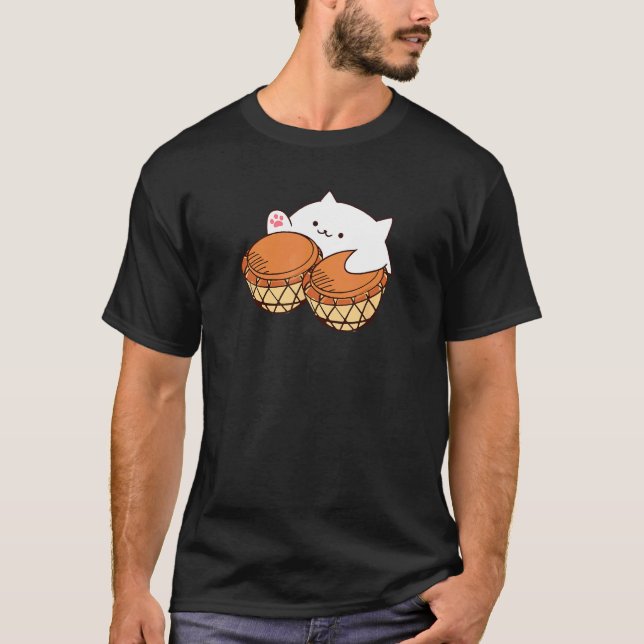 Bongo Cat merch Cute cat meme 1 T-Shirt (Front)