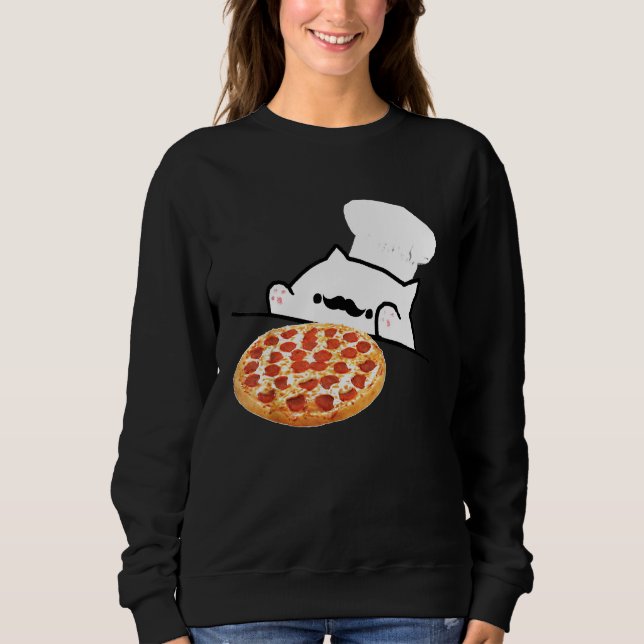 Bongo Cat Pizza Chef Dank Memes Sweatshirt (Front)
