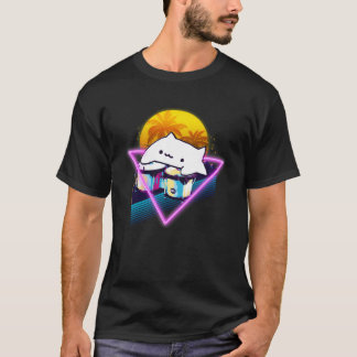 Bongo Cat Retro 80s Vaporwave Outrun Style T-Shirt