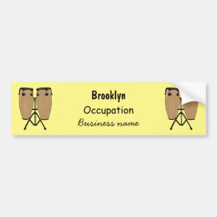 Bongo drum cartoon illustration bumper sticker