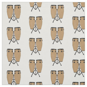 Bongo drum cartoon illustration fabric