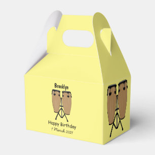 Bongo drum cartoon illustration favour box